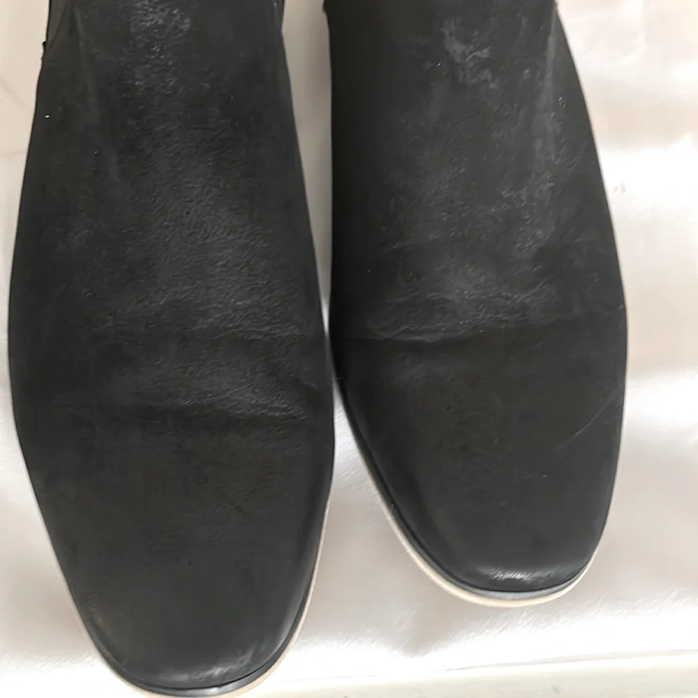 Kenneth Cole Mens Chelsea Black Boot Leather Festival Casual Distressed Size 10